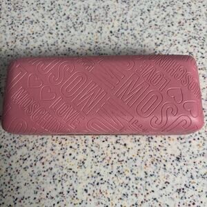 NWT Love Moschino Pink Sunglasses Eyewear Empty Case With Wipe Designer New Hard